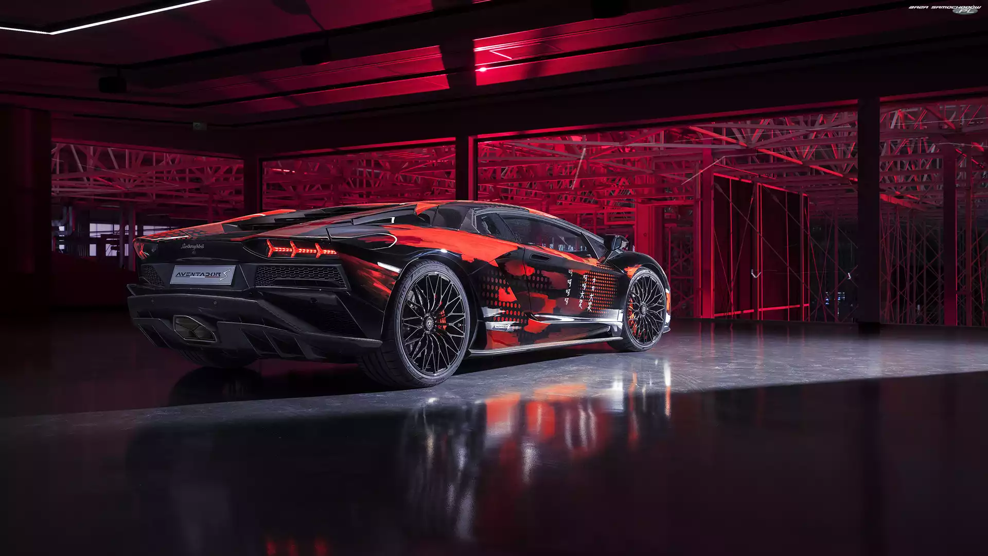 Tył, Lamborghini Aventador S, 2021
