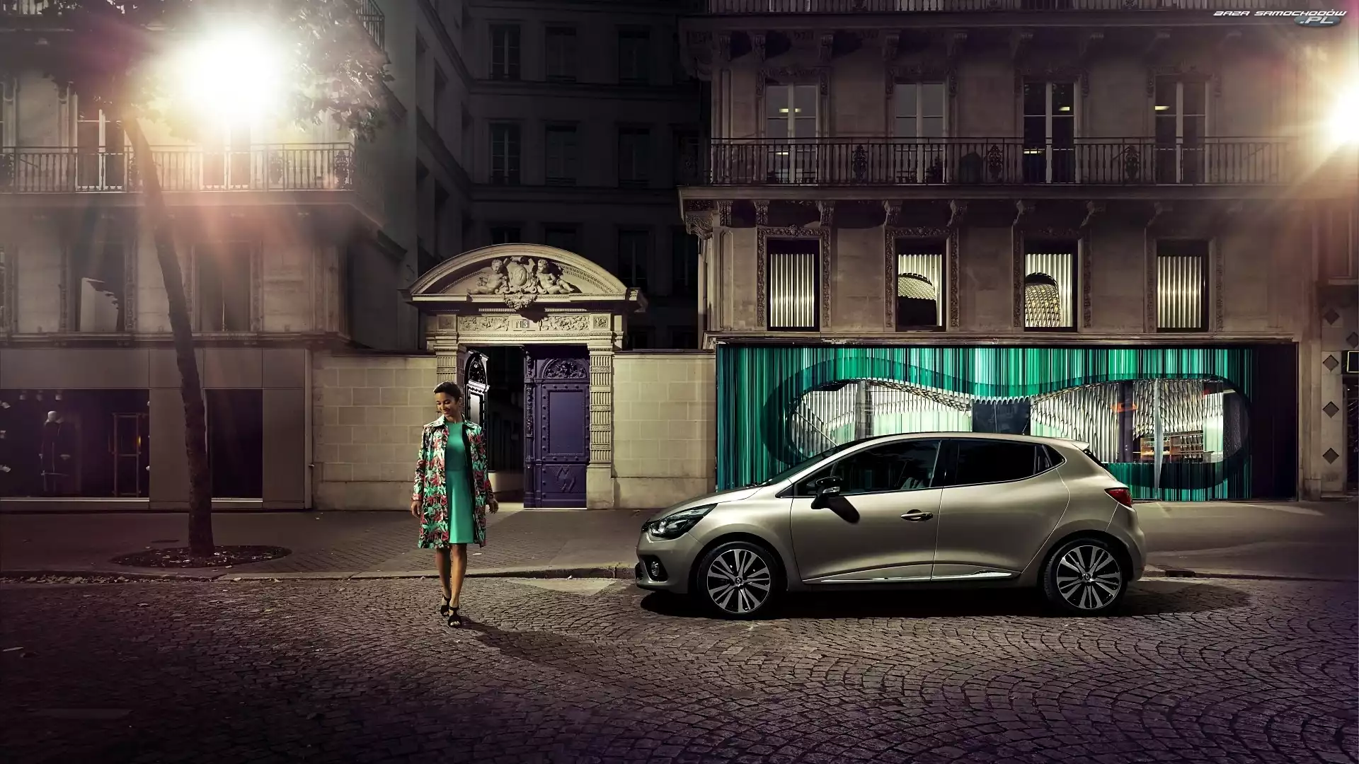 Ulica, Renault, Kobieta, Wieczór, Clio, Domy