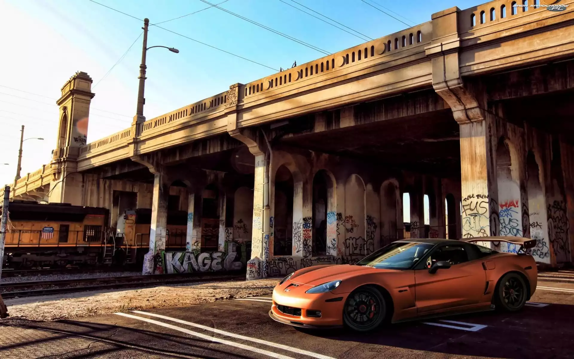 wiadukt, corvette Z06 , tuning