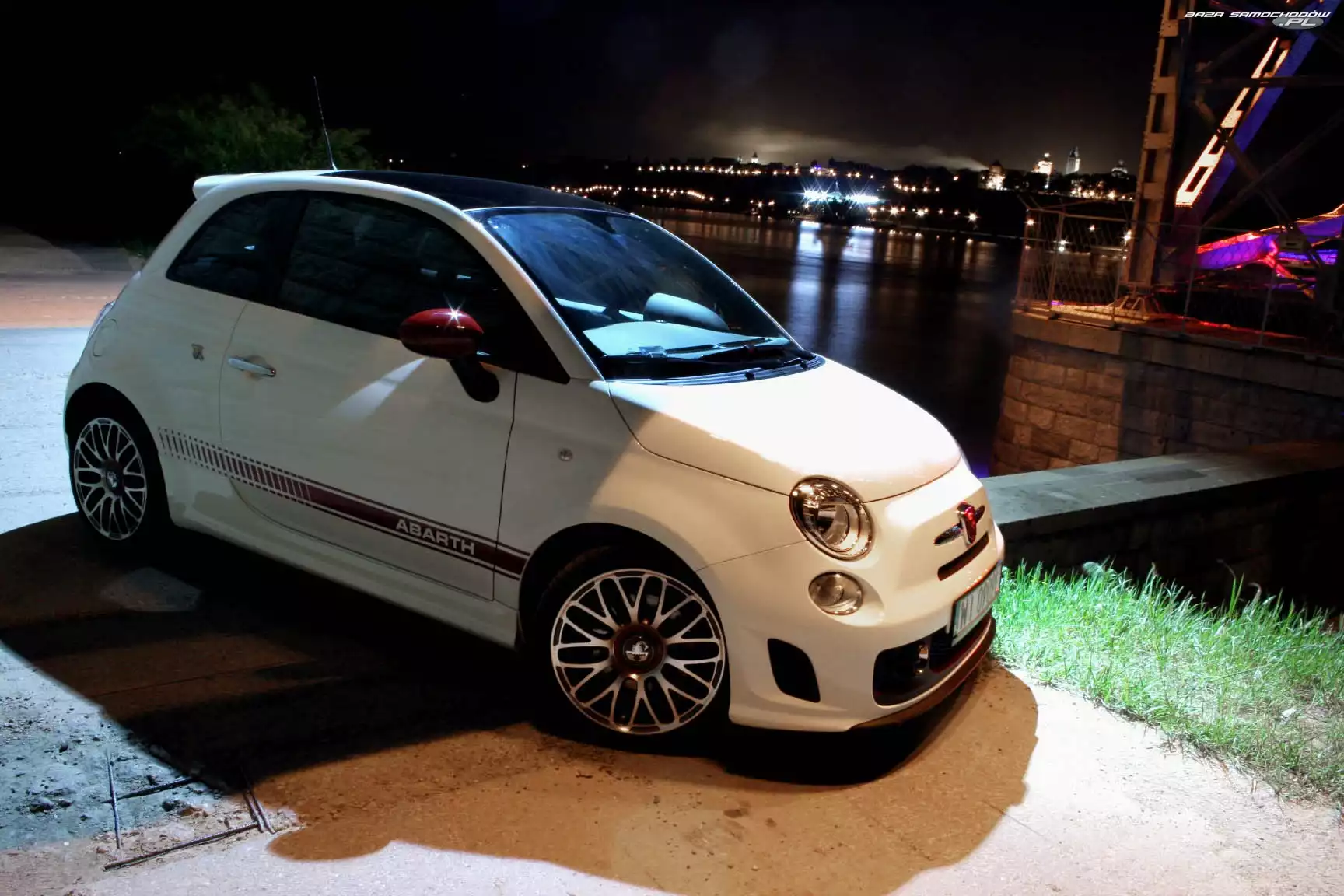 Widok, Światła, Abarth 500, Panorama
