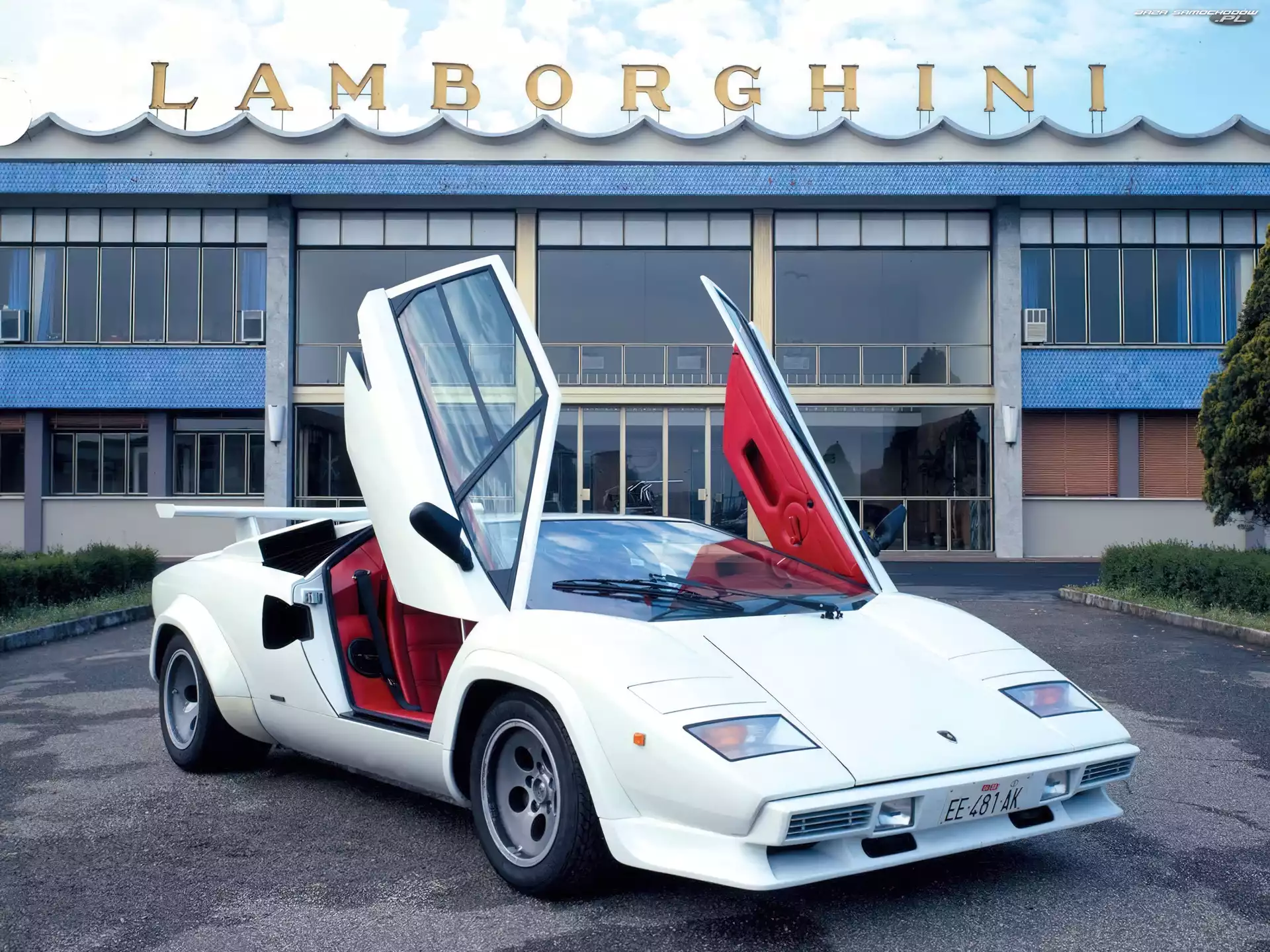Wnętrze, Lamborghini Countach, Czerwone