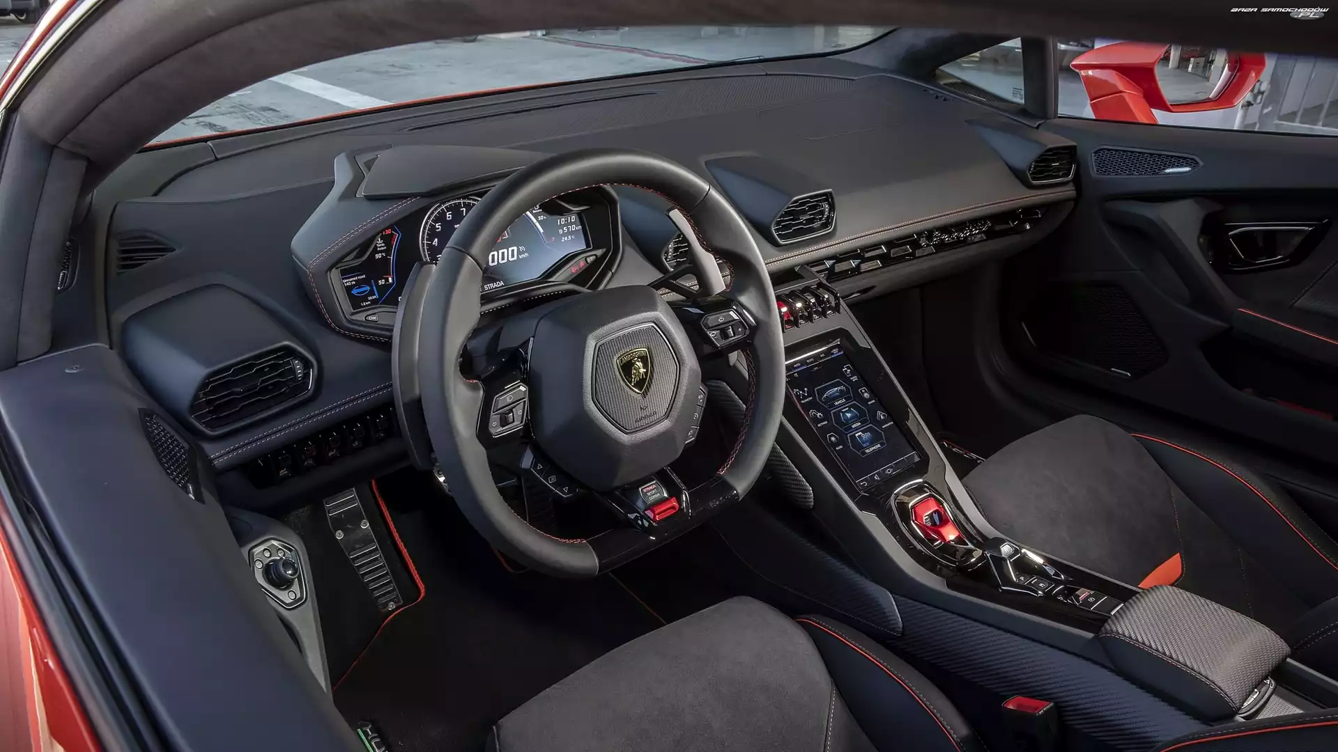 Wnętrze, Kierownica, Lamborghini Huracan EVO, Kokpit