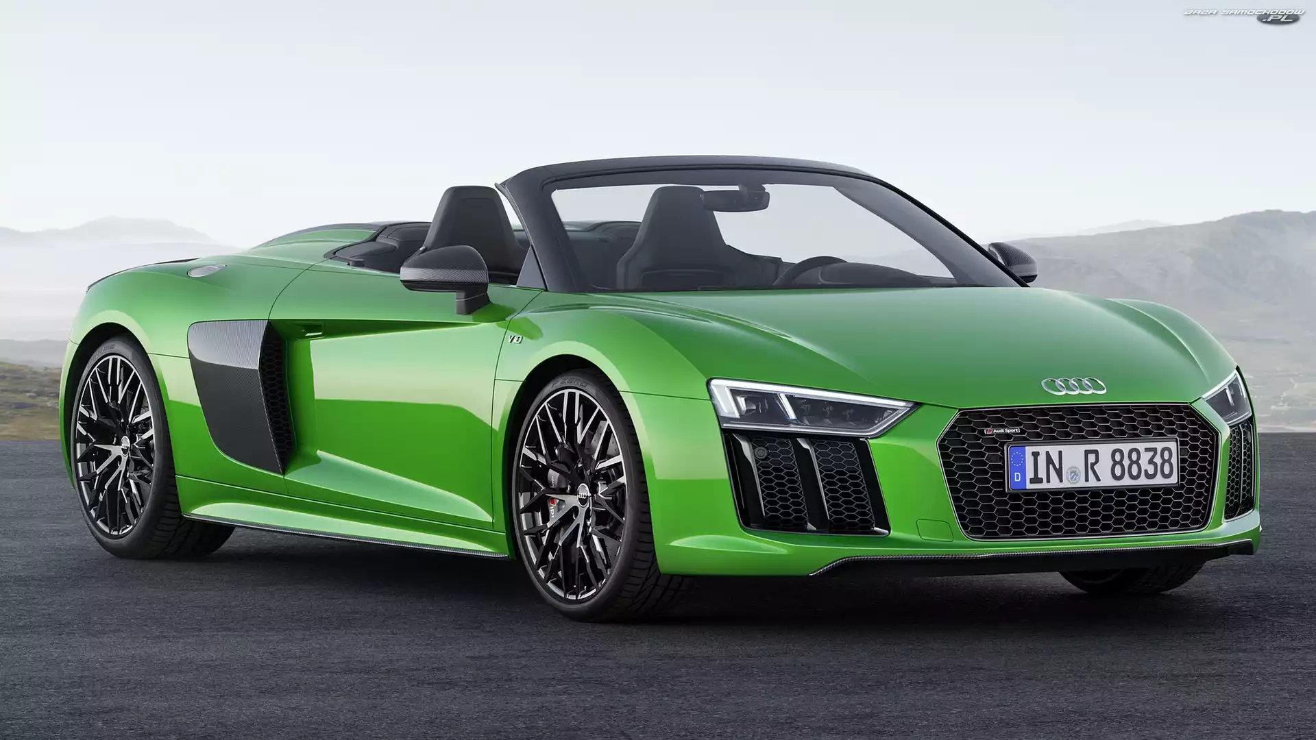 2017, Zielone, Audi R8 Spyder V10 Plus
