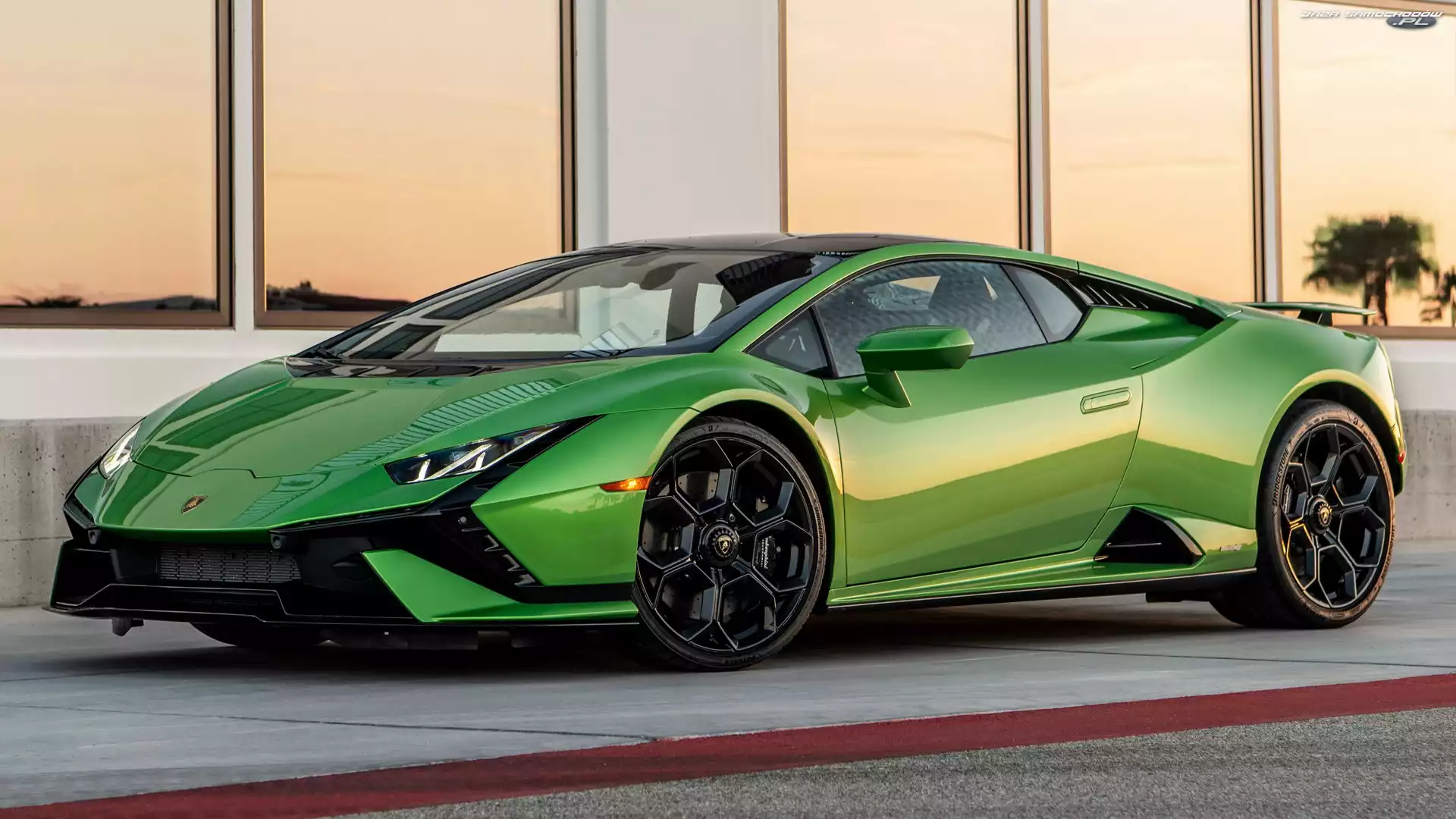 Bok, Zielone, Lamborghini Huracan Tecnica