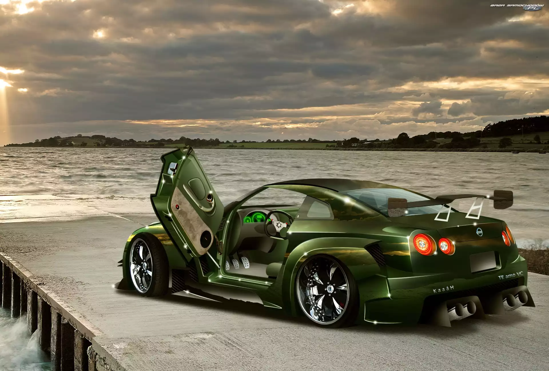 Tuning, Zielony, Nissan