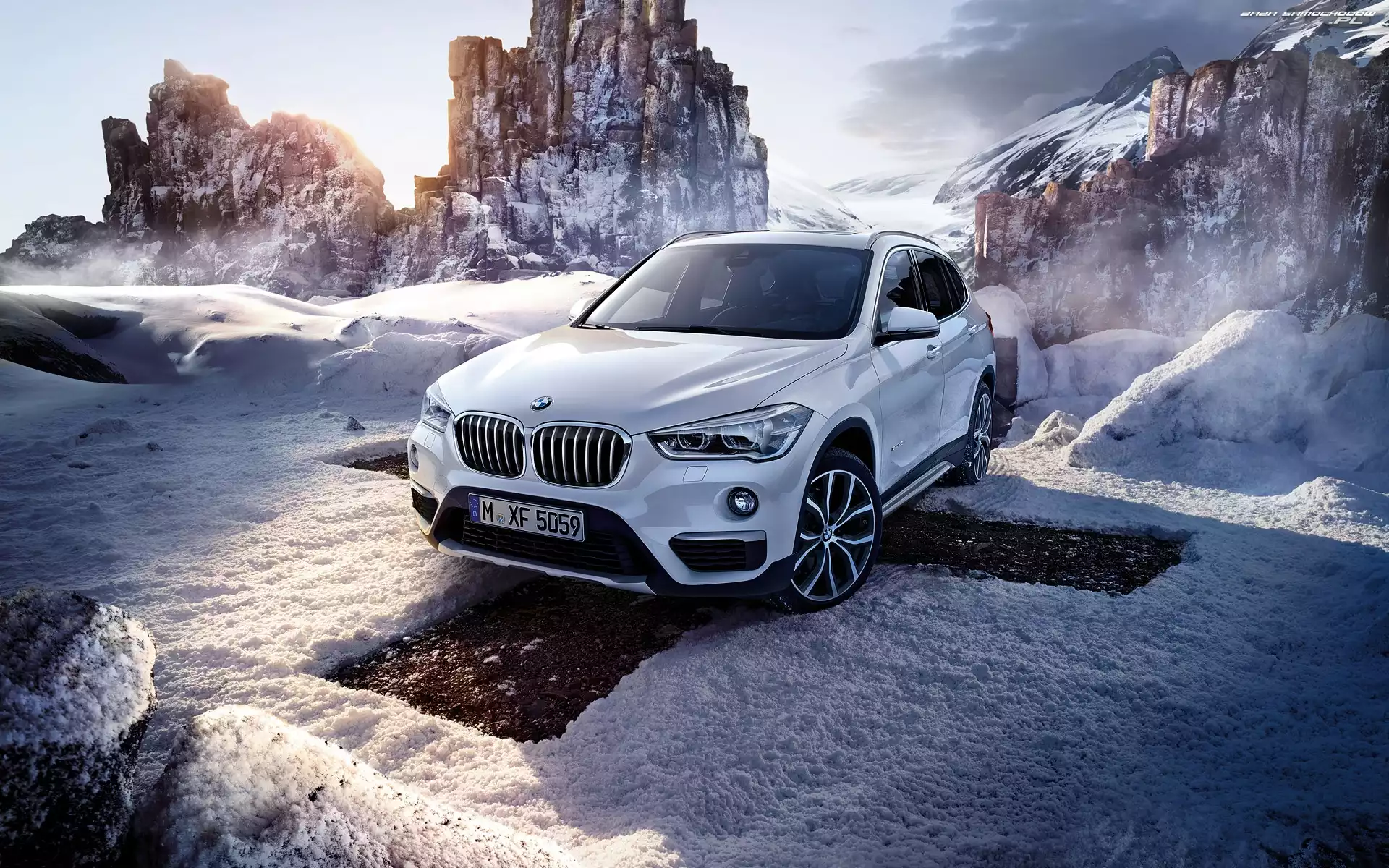 Zima, 2016, BMW, Białe, X1