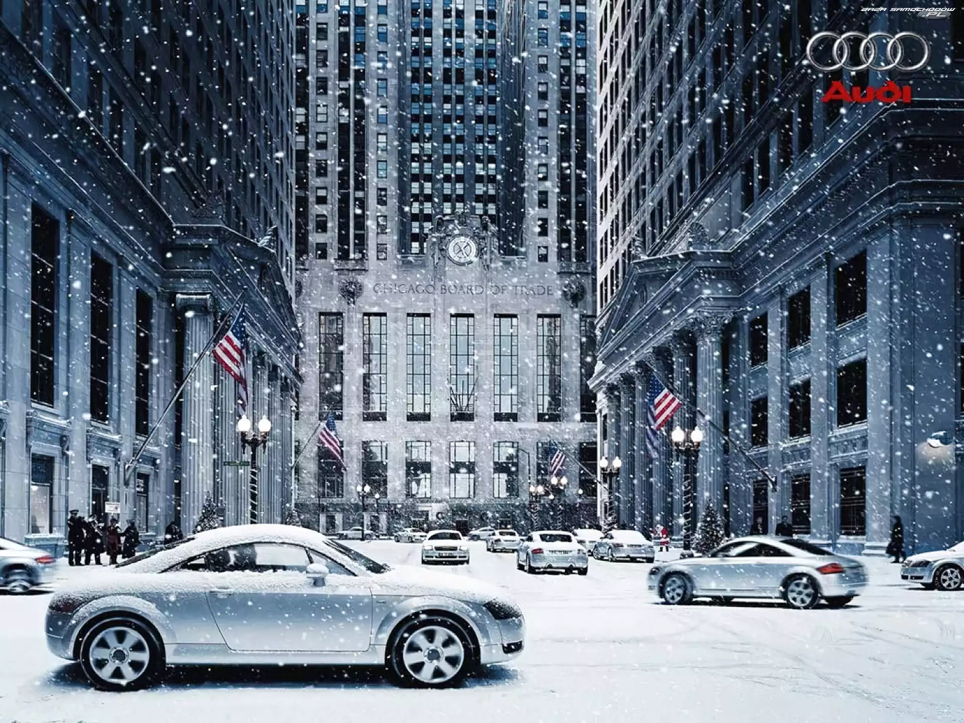 Zima, Audi TT, Miasto
