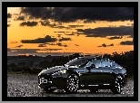 Droga, Aston Martin, Niebo, Pomarańczowe, Rapide, Chmury