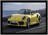Droga, Turbo, Porsche, Żółte, 911