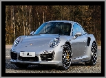 Srebrny, Porsche 911 Turbo, Coupe