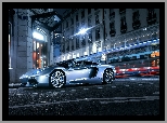 2013, Światła, Lamborghini Aventador LP 700-4 Roadster, Ulica