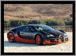Rzeka, Zbocze, Bugatti Veyron Super Sport, Drzewa
