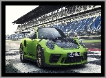 GT3, Zielone, Tor wyścigowy, 2019, Porsche 911, RS