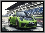 GT3, Zielone, Tor wyścigowy, 2019, Porsche 911, RS